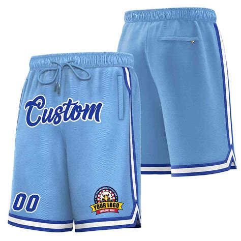 Custom Mens Light Blue Shorts for Basketball Sport Team - KXKSHOP