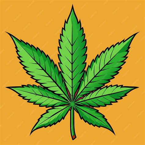 Premium Vector | Marijuana leaf clipart cartoon style vector illustration