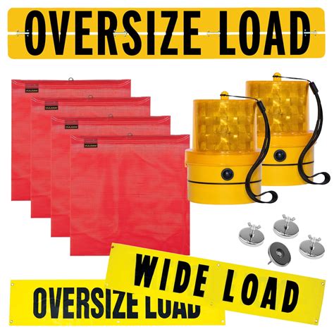 VULCAN Wide Load Kit, (1) 12x72" Oversize Load Sign, (2) 14x72 ...