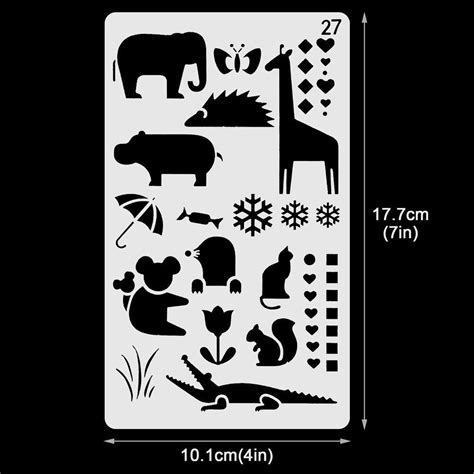 Journal Stencil Set, 30 Pieces Bullet Journal Stencil Set Drawing ...