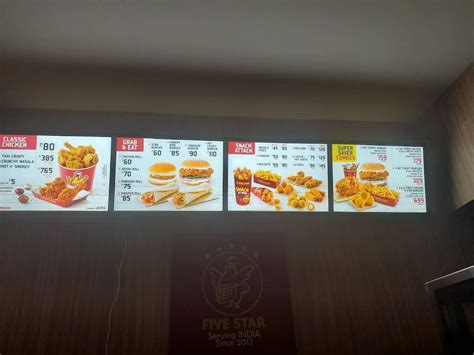 Menu at Five star fried chicken, Vadakkencherry