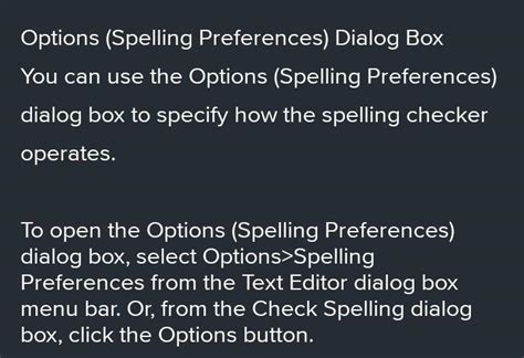 name the various option available on spell check dialog box - Brainly.in