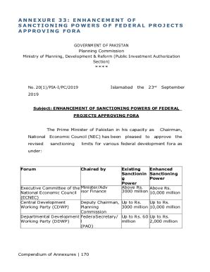 PK Aannexure 33: Enhancement Of Sanctioning Powers Of Federal Projects ...