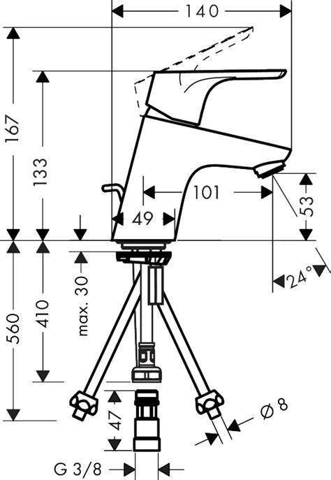 hansgrohe Washbasin mixers: Focus, Single lever basin mixer 70 for ...