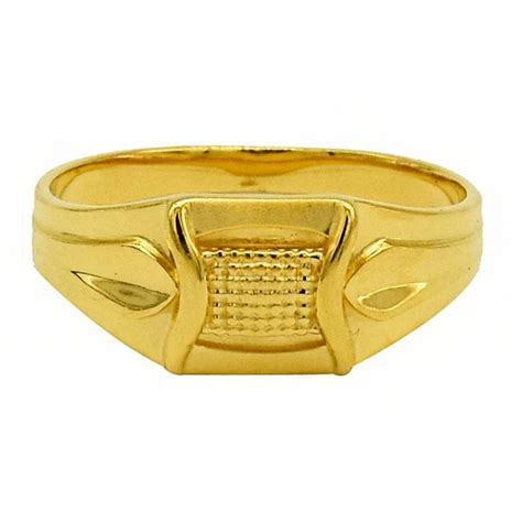Buy 14K ,18K, 22K Real Solid Yellow Gold Signet Men's Ring, Hallmark ...