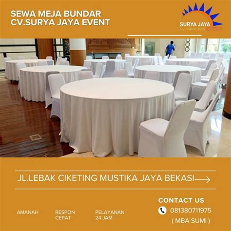 Rental Meja Bundar Standar Hotel Siap Antar Cipondoh Tangerang