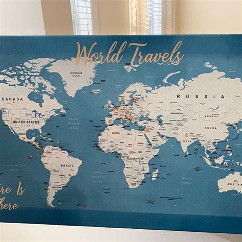 Large Push Pin World Map 的图像结果