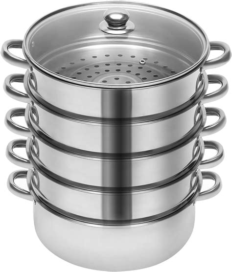 Amazon.com: Gbonklong Gbonklong 5 Tier Thick-bottomed Stainless Steel ...