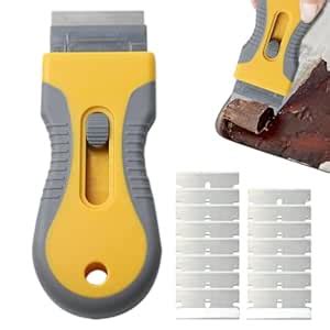 MGNLR Mini Razor Blade Scraper - Razor Scraper Tool With 15 Pcs Carbon ...