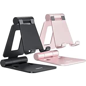 Nulaxy Dual Folding Cell Phone Stand 2 Pack, Fully Adjustable Foldable ...