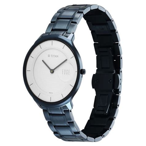 Buy Online Titan Edge Murals Quartz Analog White Dial Blue Stainless ...