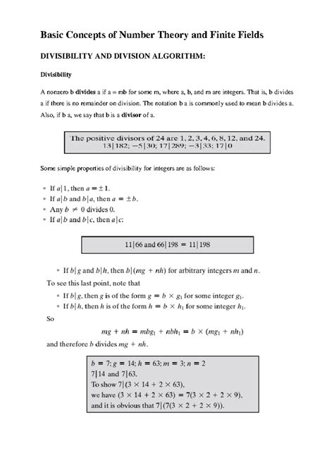 Cryptography Module-1 - Basic Concepts of Number Theory and Finite ...