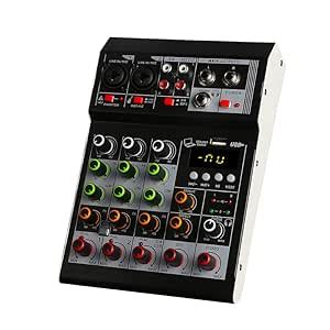 Audio Mixer 4 channel DJ controller Mini Family KTV 48v USB/BT Effects ...