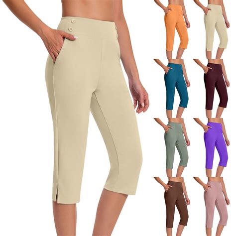 Simua Capri Pants for Women High Waist Stretch Womens Golf Capris Pants ...
