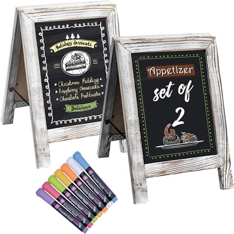 Amazon.com : Cioooioc Double Sided Chalkboards, Chalk Board Sign Board ...