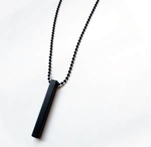 Neerajyoti 3D Vertical Bar Black Cuboid Stick Stainless Steel Locket ...