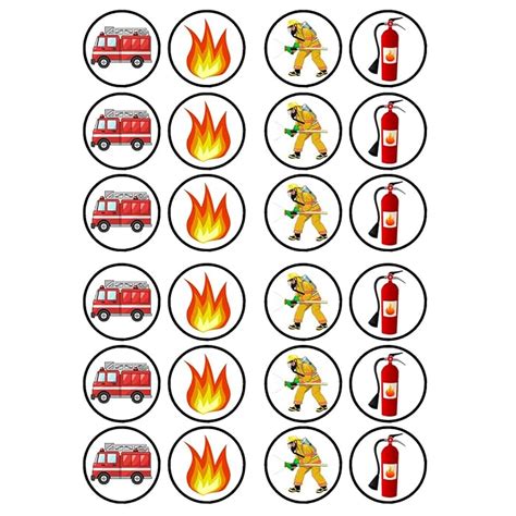 Buy 24 Fire Engine/Fireman Edible Premium Thickness SWEETENED Vanilla ...