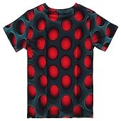 Boys 3D Geometric Color Block Optical Illusion T shirt Short Sleeve 3D ...