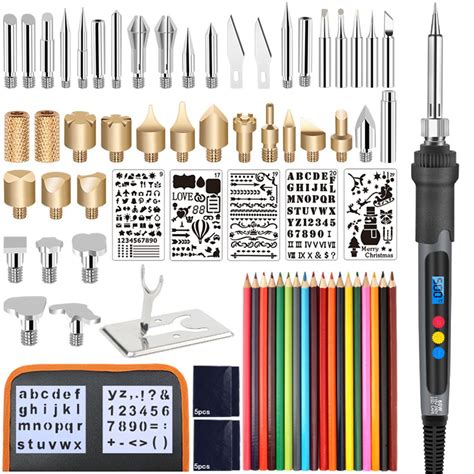 Serplex® Set of 75pcs Pyrography Wood Burning Pen Kit 2 in 1 Engraving ...