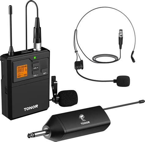 Amazon.com: TONOR UHF Wireless Microphone System with Headset Mic ...