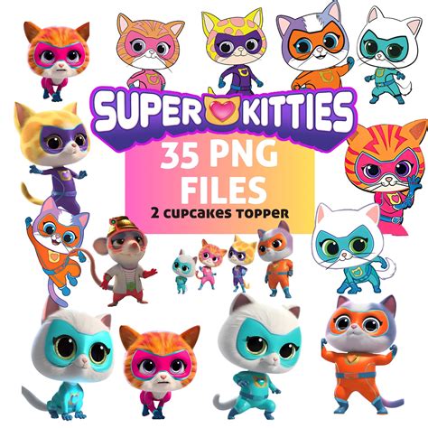 Super Kitties Png, Cats Png Bundle, Kitties Png, Super Birthday ...