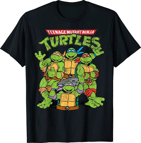 teenage mutant ninja turtles classic retro logo tee shirt men - Buy t ...