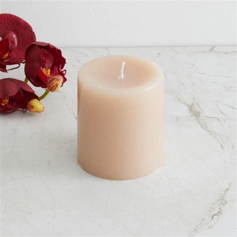 Home Centre Marshmallow Solid Pillar Candle Cedarwood 3 inch 210 Gm ...