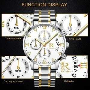 RCeles Classic Business Luxury Magnificent Analog Silver IceGold ...