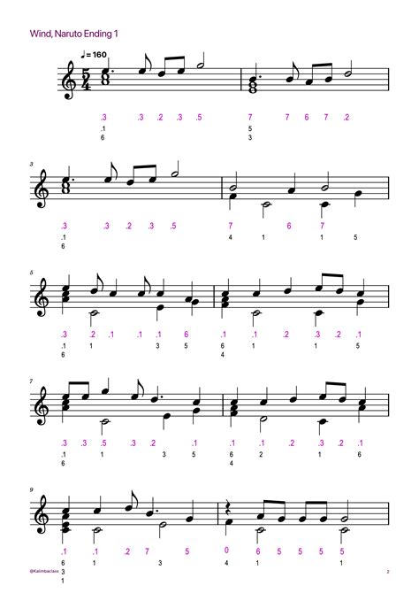 Wind, Ending 1 - Clases de Kalimba