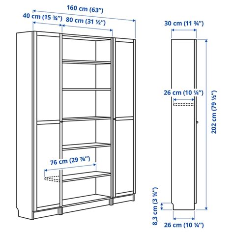 BILLY / OXBERG bookcase combination w glass doors, black oak effect ...