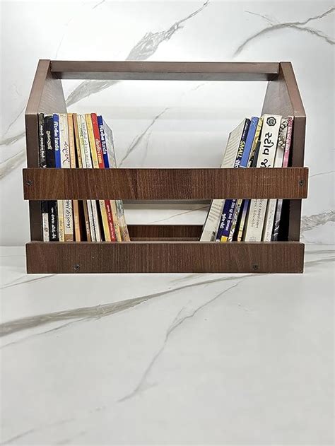 KVS Furniture Wooden Book Shelf for Home Library | Rustic Natural Wood ...
