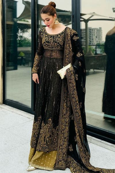 Embroidered Black & Gold Eid Suit Pakistani Salwar Suit Kameez Dress ...