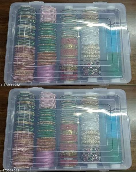 Mahganya Clear Plastic Bangle Box, 4 Compartments : Amazon.in: Jewellery