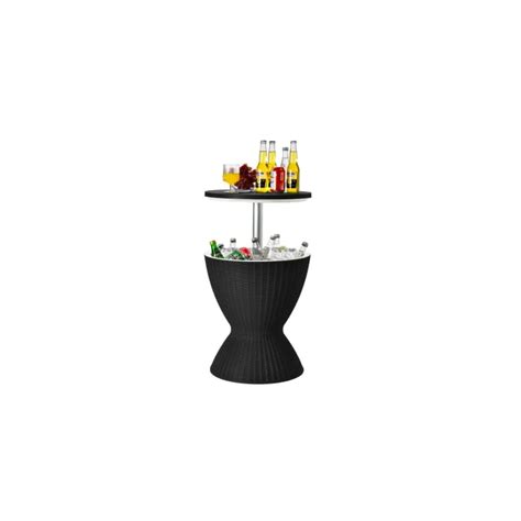 Buy 3 in 1 8 Gallon Patio Rattan Cooler Bar Table with Adjust Ice ...