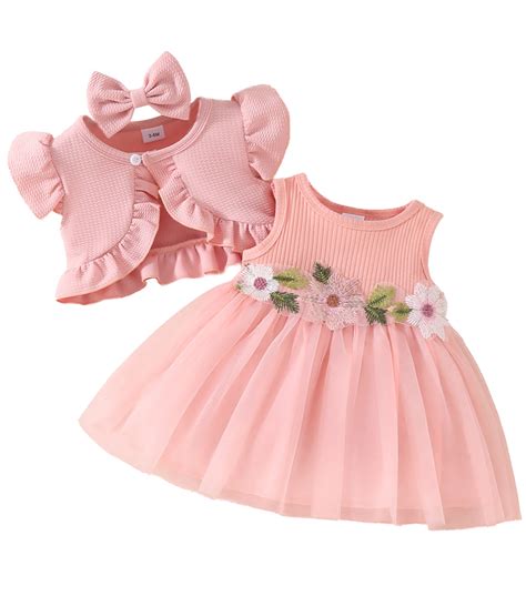 LAPAKIDS Baby Girls Dresses 3-6 Months Clothes Summer Floral Print Tutu ...