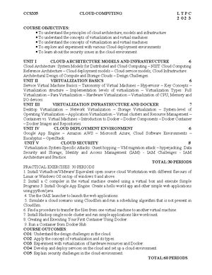 Cc hand written notes - Unit. spare The cloud computing reference model ...