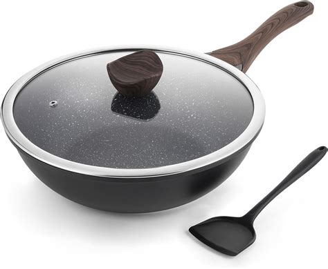 Amazon.com: Kordisen Nonstick Wok with Lid, 12 Inch Woks & Stir-fry ...