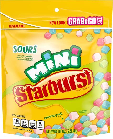 Amazon.com : STARBURST Sours Minis Fruit Chews Candy, 8-Ounce Grab N Go ...