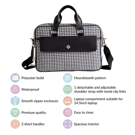 Houndstooth Patterned Woven Laptop Bag Online - Premium Laptop Bag ...