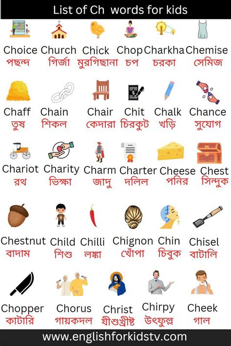 List of Ch Words for Kids