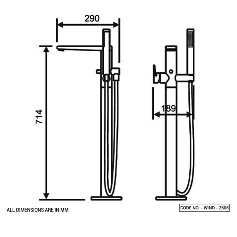 Free Standing Bathtub Filler with Hand Shower