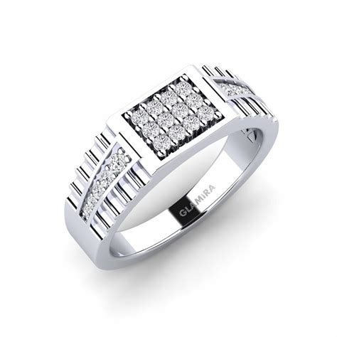 Order Men's Ring Deangelo in Round cut 0.18 Carat White Silver Diamond ...