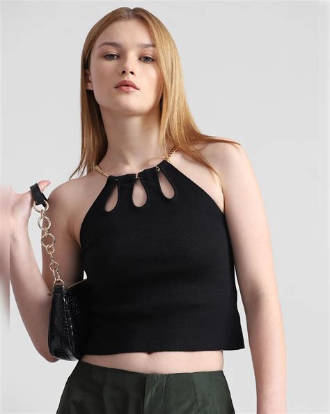 Black Chain Detail Tank Top