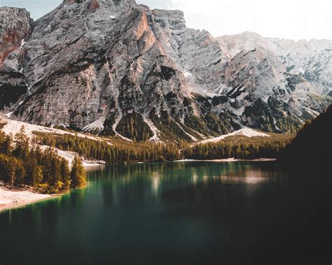 Download wallpaper 1280x1024 landscape, mountains, lake, peaks, trees ...