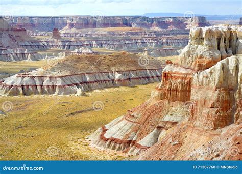 Scenic View of Stunning White Striped Sandstone Hoodoos in Coal Mine ...