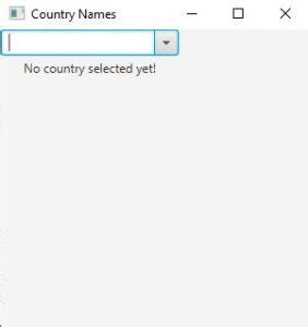 JavaFX ComboBox Tutorial 的图像结果