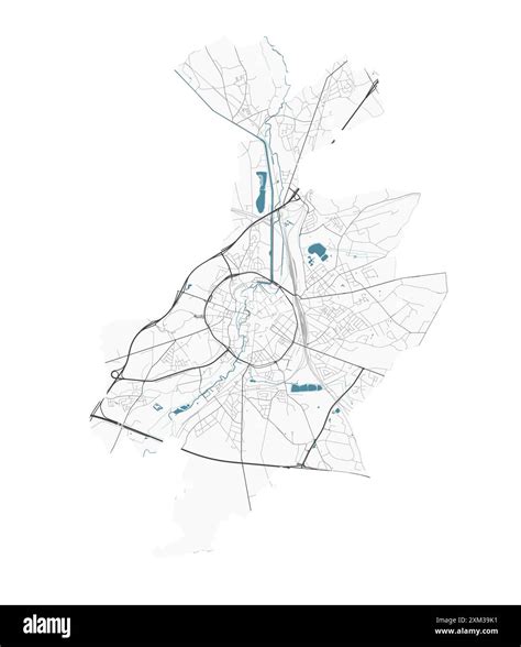 Map of Leuven, Belgium. Detailed city vector map, metropolitan area. Streetmap with roads Stock ...