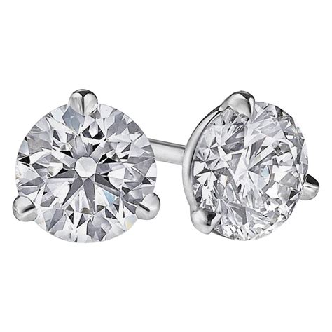 3 Carat Natural Untreated Diamond Studs For Sale at 1stDibs