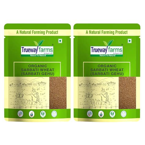 Trueway Farms Organic Sharbati Wheat (Gehu) –10KG (Pack of 2, Each pack ...
