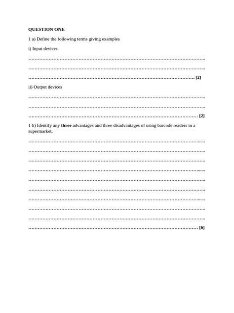 Image result for Computer Test Questions Form One and Two